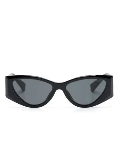 Miu Miu Cat-eye Frame Logo Sunglasses In Black