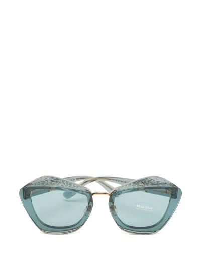 Pre-owned Miu Miu Cat-eye-frame Sunglasses In Blue