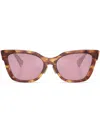 Miu Miu Womens Brown Mu 02zs Square-frame Tortoiseshell Acetate Sunglasses In Brown
