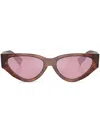 Miu Miu Womens Brown Mu 03zs Cat-eye Tortoiseshell Sunglasses In Brown