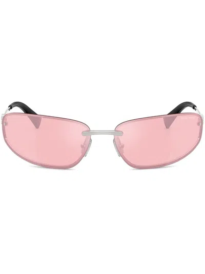 Miu Miu Cat-eye Glasses In Silver