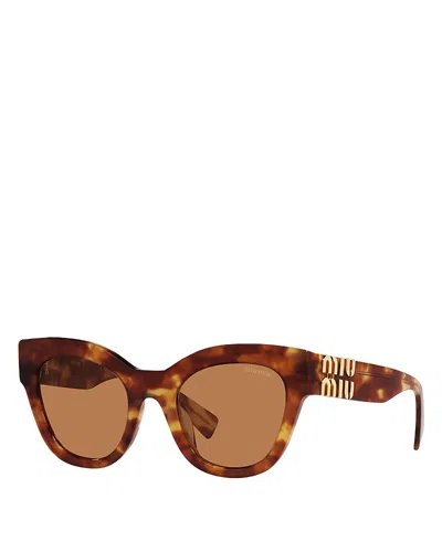 Miu Miu Cat Eye Sunglasses, 51mm In Havana/orange Solid