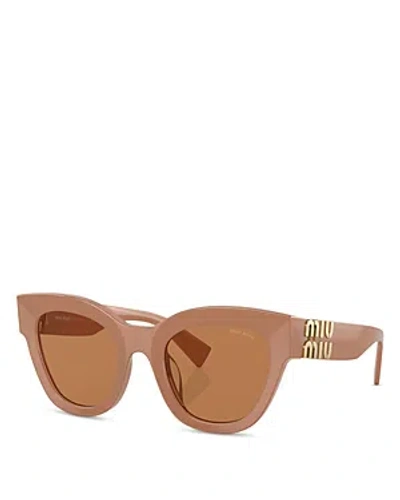 Miu Miu Cat Eye Sunglasses, 51mm In Pink/brown Solid