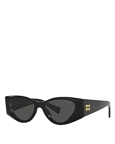 Miu Miu Cat Eye Sunglasses, 54mm In Black/gray Solid