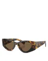 Miu Miu Eyewear Geometric In Havana/brown Solid