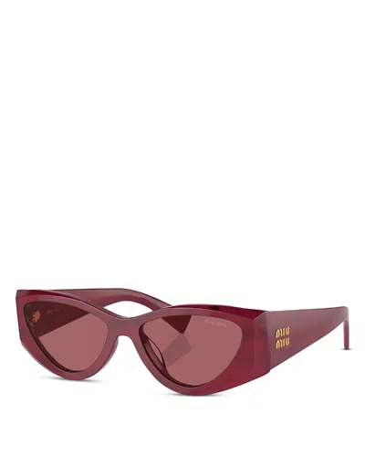 Miu Miu Cat-eye Frame Tinted Sunglasses In Purple/purple Solid
