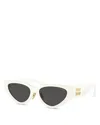 Miu Miu Cat Eye Sunglasses, 54mm In White/gray Solid