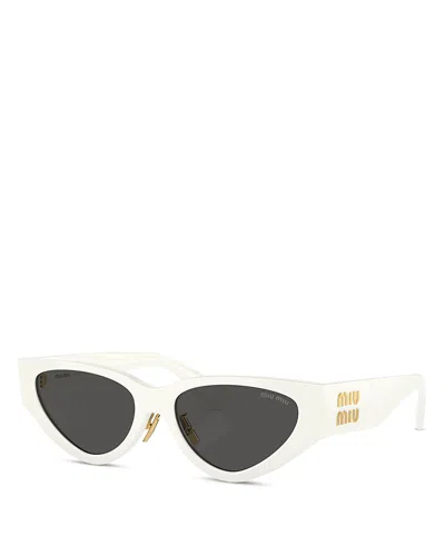 Miu Miu Cat Eye Sunglasses, 54mm In White/gray Solid