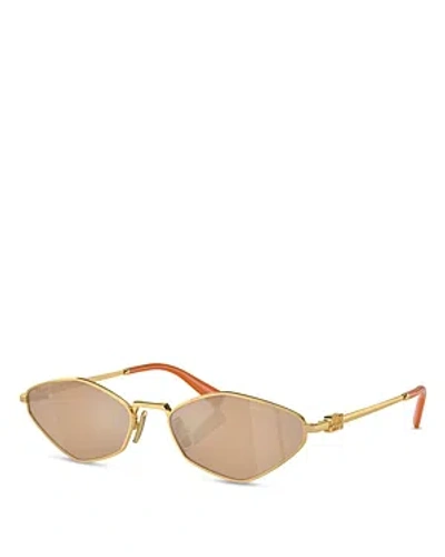 Miu Miu Cat Eye Sunglasses, 56mm In Gold/tan Mirrored Solid