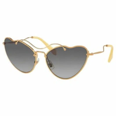 Pre-owned Miu Miu Cat Eye Sunglasses Antique Gold W/grey Lens Women Mu55rs 7oe3e2 65 In Grey Gradient