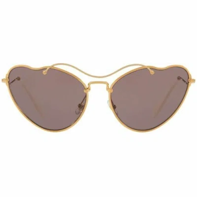 Pre-owned Miu Miu Cat Eye Sunglasses Antique Gold W/purple Brown Lens Women Mu55rs 7oe6x1