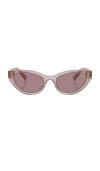 Miu Miu Sonnenbrille Mit Geometrischem Gestell In Mauve Transparent