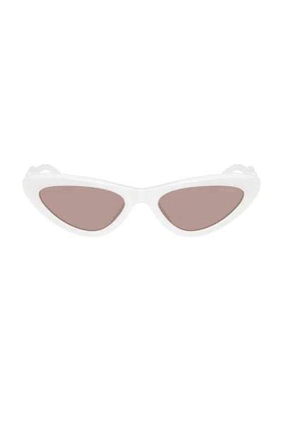 Miu Miu White 0mu B11su Cat-eye Sunglasses In Multi