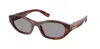 Miu Miu Cat-eye Sunglasses With Glossy Finish And Distinctive Detailing In Brown