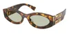 Miu Miu Cat-eye Sunglasses With Tortoiseshell Frame And Gold Accents In Multi