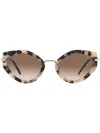 Miu Miu Cat-eye Tinted Sunglasses In Brown