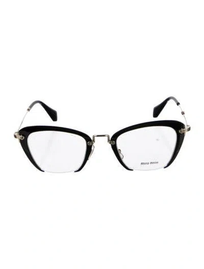 Pre-owned Miu Miu Cat-eye Eyeglasses In Black