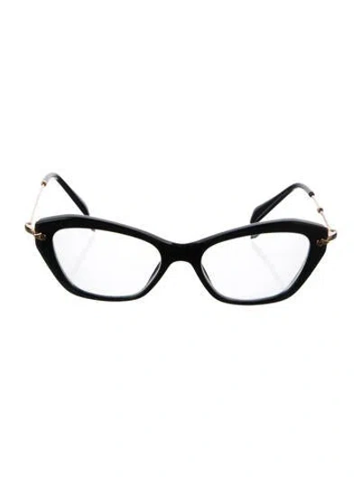 Pre-owned Miu Miu Cat-eye Eyeglasses In Black