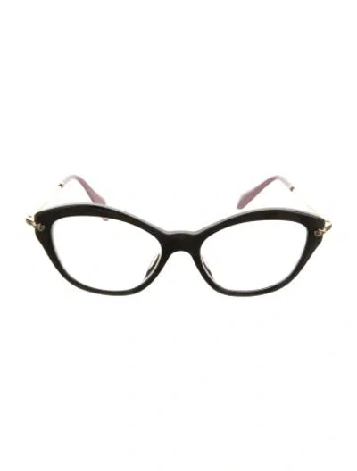 Pre-owned Miu Miu Cat-eye Eyeglasses In Brown