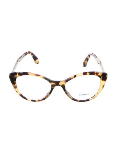 Pre-owned Miu Miu Cat-eye Eyeglasses In Brown