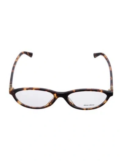 Pre-owned Miu Miu Cat-eye Eyeglasses In Brown