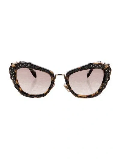 Pre-owned Miu Miu Cat-eye Gradient Sunglasses In Black