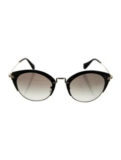 Pre-owned Miu Miu Cat-eye Gradient Sunglasses In Black