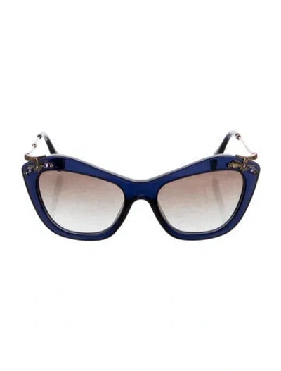 Pre-owned Miu Miu Cat-eye Gradient Sunglasses In Blue