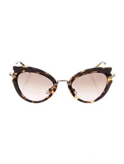 Pre-owned Miu Miu Cat-eye Gradient Sunglasses In Brown