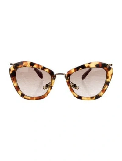 Pre-owned Miu Miu Cat-eye Gradient Sunglasses In Brown