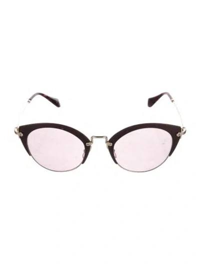 Pre-owned Miu Miu Cat-eye Gradient Sunglasses In Burgundy