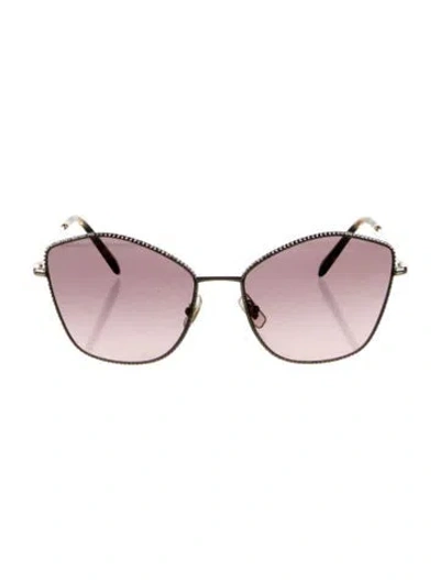 Pre-owned Miu Miu Cat-eye Gradient Sunglasses In Gold