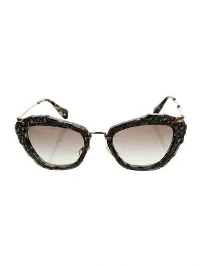 Pre-owned Miu Miu Cat-eye Gradient Sunglasses In Gray