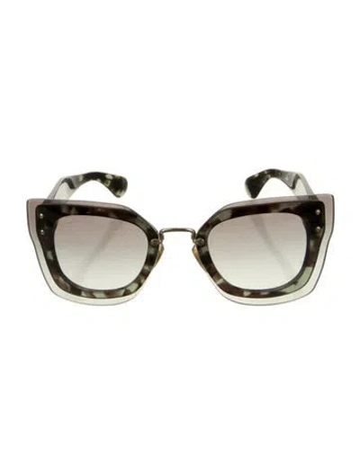 Pre-owned Miu Miu Cat-eye Gradient Sunglasses In Green