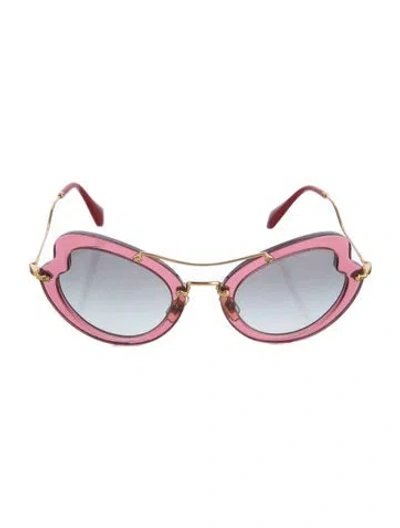 Pre-owned Miu Miu Cat-eye Gradient Sunglasses In Purple