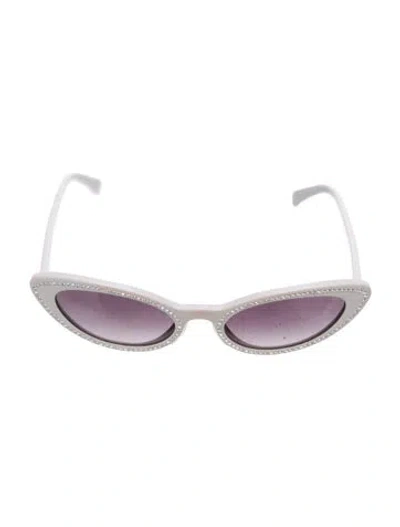 Pre-owned Miu Miu Cat-eye Gradient Sunglasses In White