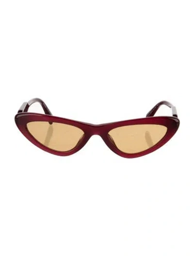 Pre-owned Miu Miu Cat-eye Mirrored Sunglasses In Red