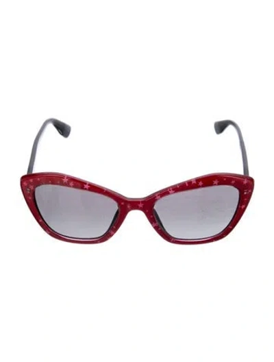 Pre-owned Miu Miu Cat-eye Mirrored Sunglasses In Black