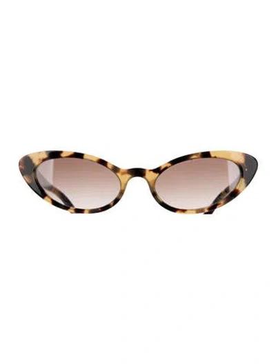 Pre-owned Miu Miu Cat-eye Mirrored Sunglasses In Brown