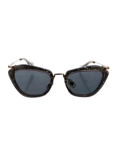 Pre-owned Miu Miu Cat-eye Mirrored Sunglasses In Gray