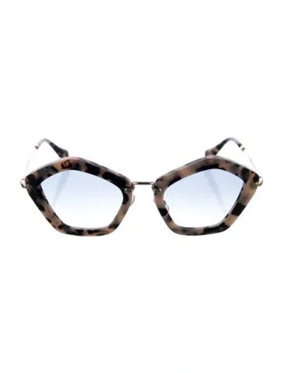 Pre-owned Miu Miu Cat-eye Mirrored Sunglasses In Neutral