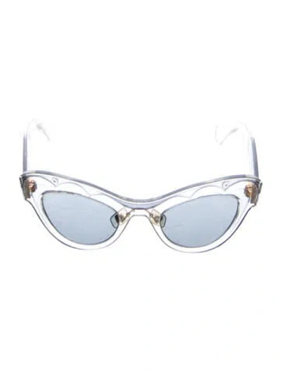 Pre-owned Miu Miu Cat-eye Mirrored Sunglasses In Transparent