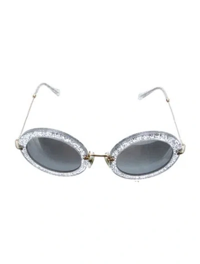 Pre-owned Miu Miu Cat-eye Mirrored Sunglasses In Transparent