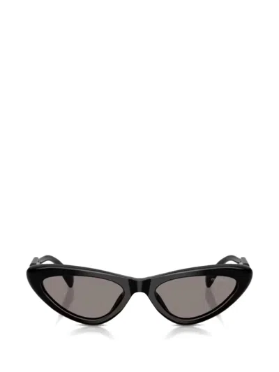 Miu Miu Vertical Logo Cat-eye Sunglasses In Black Acetate