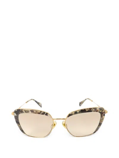 Pre-owned Miu Miu Cat-eye Sunglasses In Brown