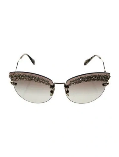 Pre-owned Miu Miu Cat-eye Tinted Sunglasses In Black