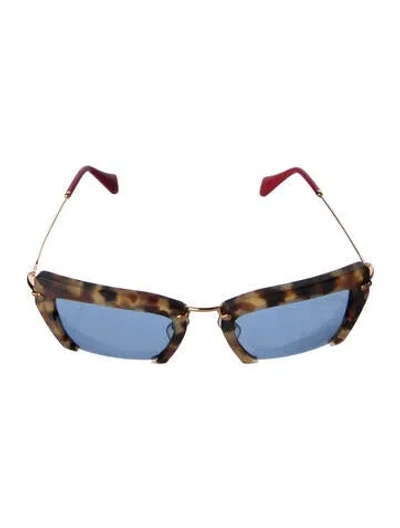 Pre-owned Miu Miu Cat-eye Tinted Sunglasses In Brown