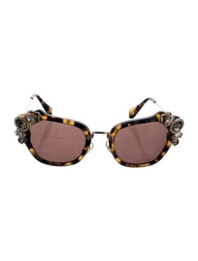 Pre-owned Miu Miu Cat-eye Tinted Sunglasses In Brown