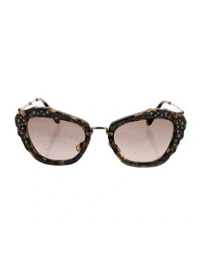 Pre-owned Miu Miu Cat-eye Tinted Sunglasses In Brown