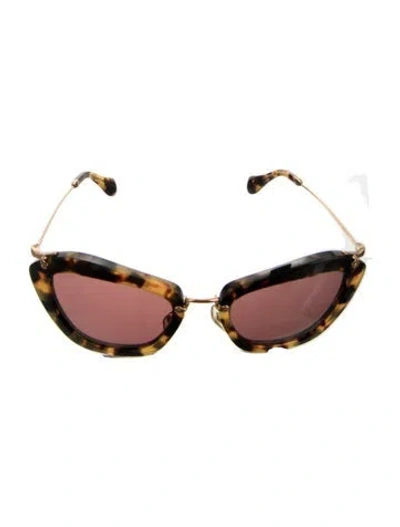 Pre-owned Miu Miu Cat-eye Tinted Sunglasses In Brown